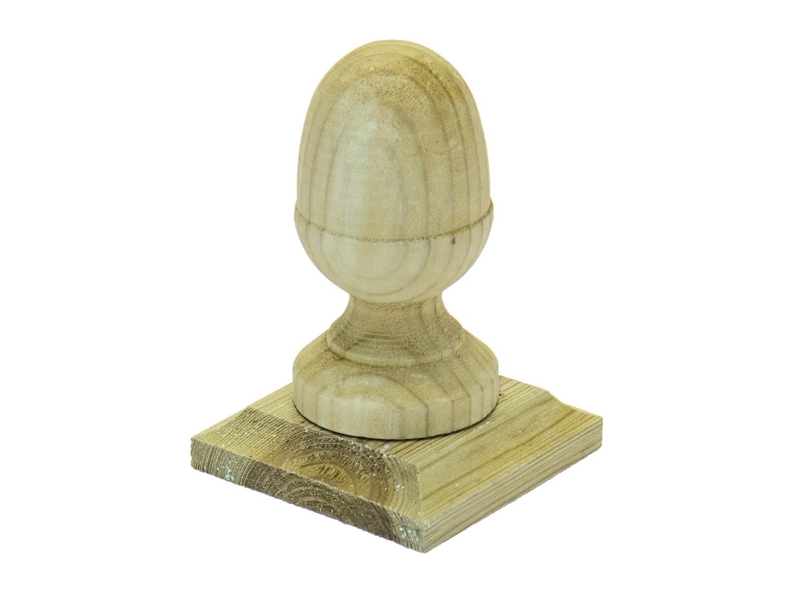 Wooden-post-cap-with-acorn-finial-green-3-inch-2