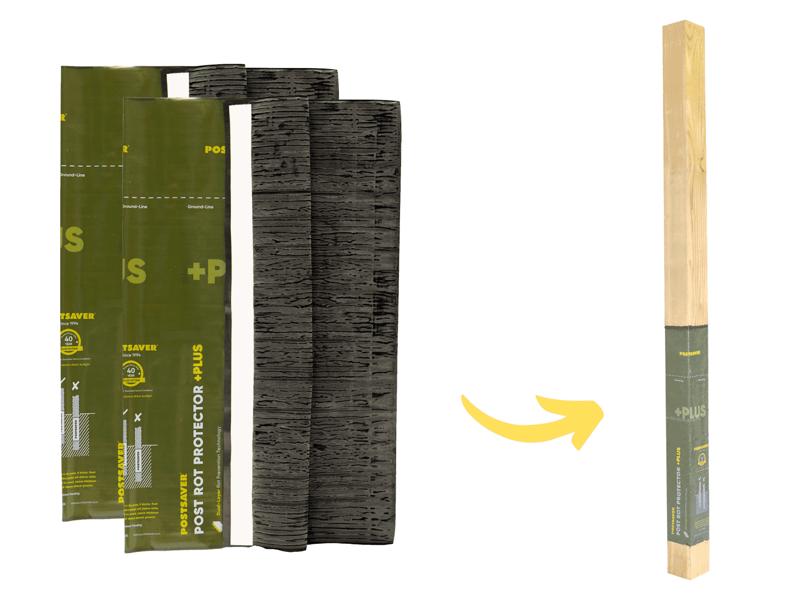Rot Protector Plus 28 in. H - 8 in. x 8 in. Square or 10 in. Round - Fence and Post Protection (5-Pack)
